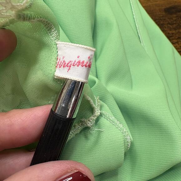 Virginia Wallace Peignoir Set Size S Nightgown & Rob Lace Chiffon Full Sweep - Picture 6 of 16